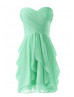 Mini Sweetheart Neckline Chiffon Ruched Knee Length Bridesmaid Dress